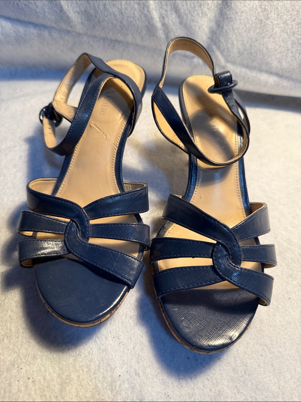 Kelly & Katie Navy Strappy Knot Detail Sandals